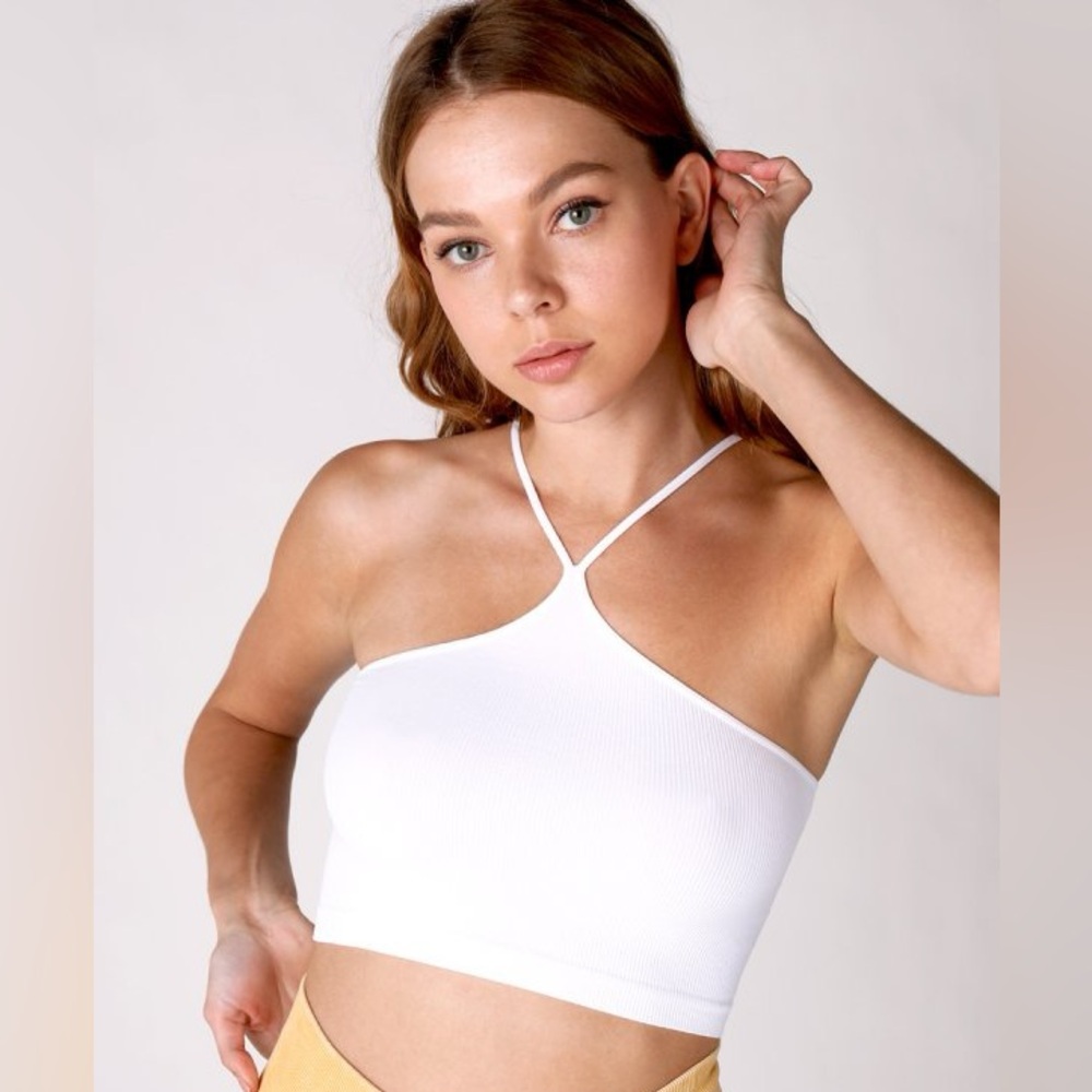 Nikibiki Ribbed Halter Bralette One Size New